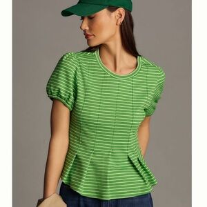 Anthropologie Maeve Corset Peplum Top